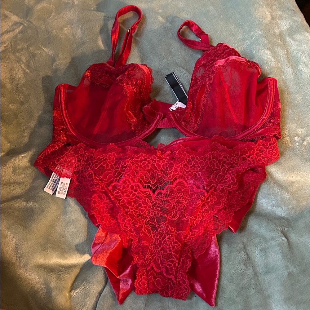 Red Lace Lingerie Set